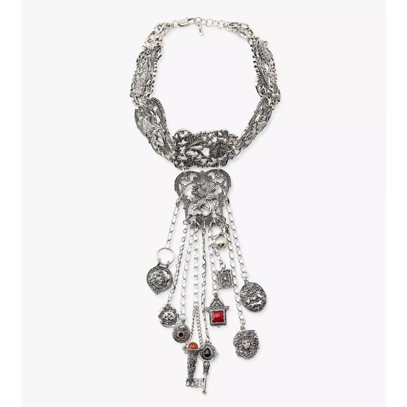 Zara NWT flower charm choker necklace 4548/099 - Picture 2 of 8